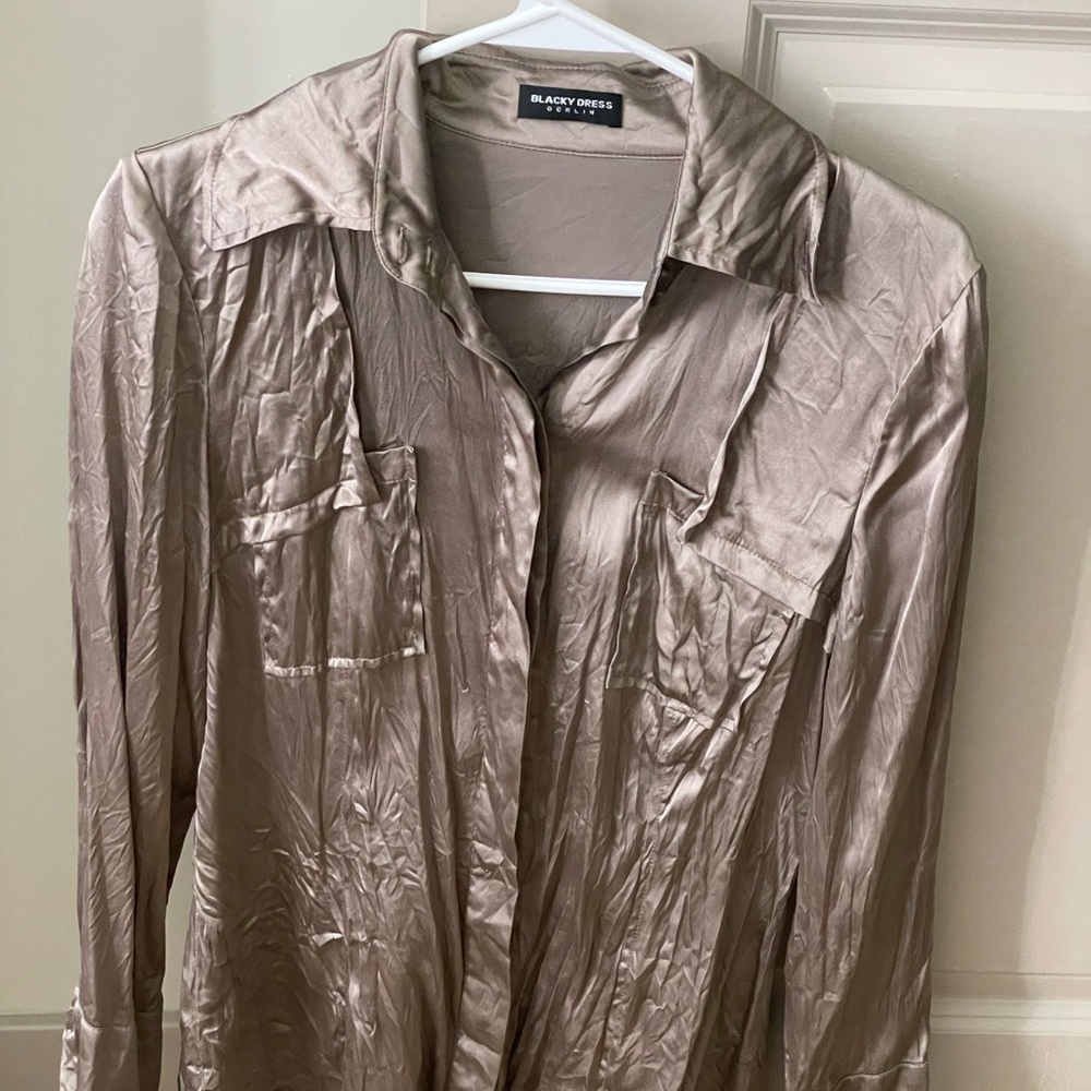 Satin Button Down